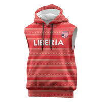 Custom Liberia Football Sleeveless Hoodie Women Red Jersey - Wonder Print Shop