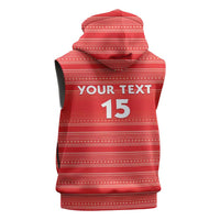 Custom Liberia Football Sleeveless Zip Hoodie Women Red Jersey - Wonder Print Shop