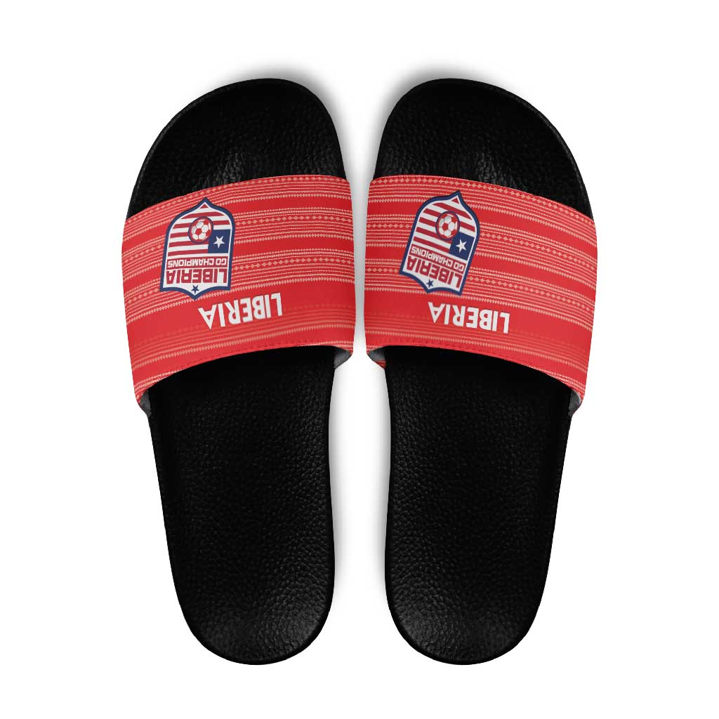 Liberia Football Slide Sandals Women Red Jersey - Wonder Print Shop