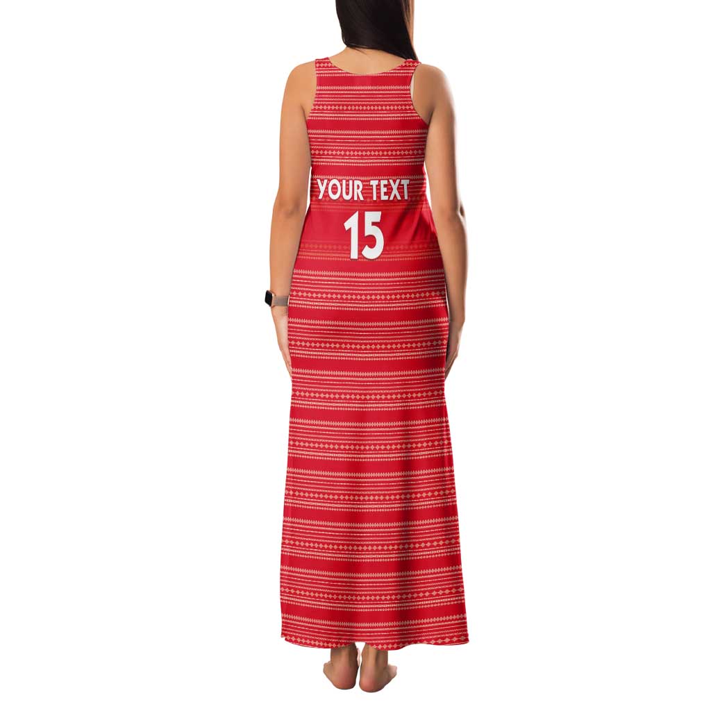 Custom Liberia Football Tank Maxi Dress Women Red Jersey - Wonder Print Shop