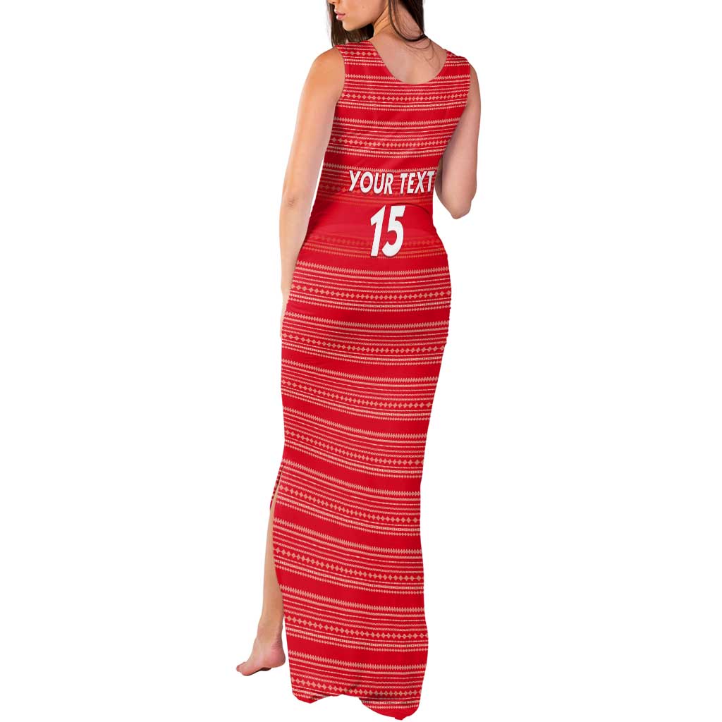 Custom Liberia Football Tank Maxi Dress Women Red Jersey - Wonder Print Shop