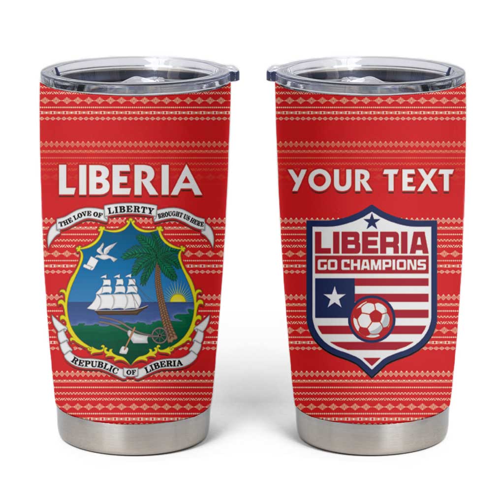 Custom Liberia Football Tumbler Cup Women Red Jersey - Wonder Print Shop
