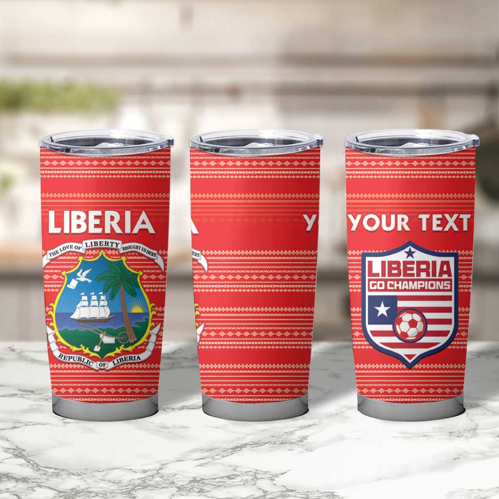 Custom Liberia Football Tumbler Cup Women Red Jersey - Wonder Print Shop
