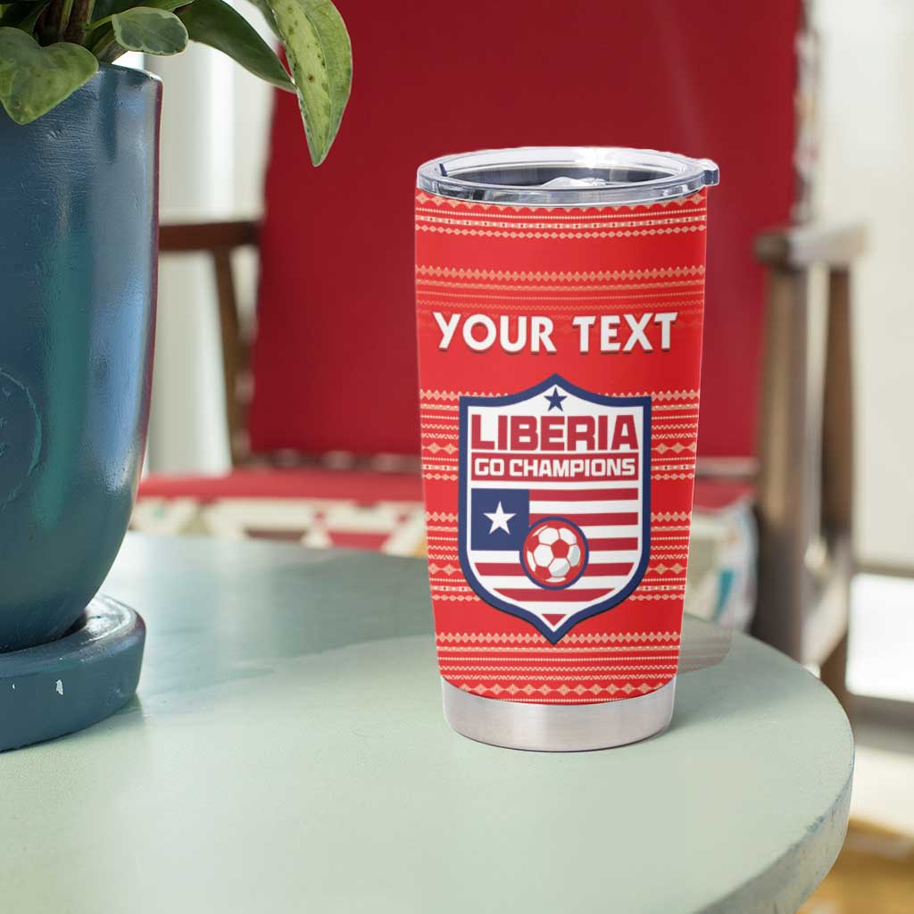 Custom Liberia Football Tumbler Cup Women Red Jersey - Wonder Print Shop