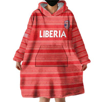 Custom Liberia Football Wearable Blanket Hoodie Women Red Jersey - Wonder Print Shop