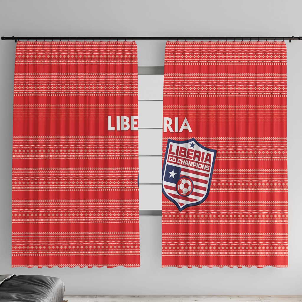 Liberia Football Window Curtain Women Red Jersey - Wonder Print Shop