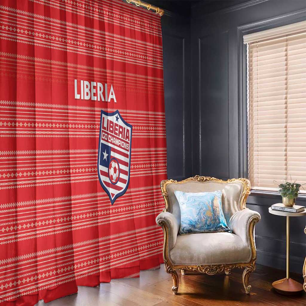 Liberia Football Window Curtain Women Red Jersey - Wonder Print Shop