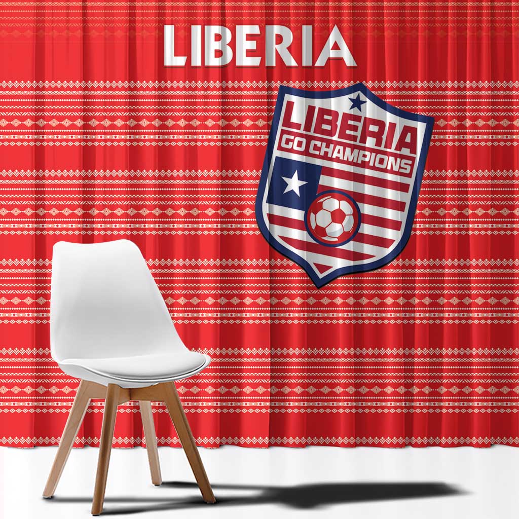Liberia Football Window Curtain Women Red Jersey - Wonder Print Shop