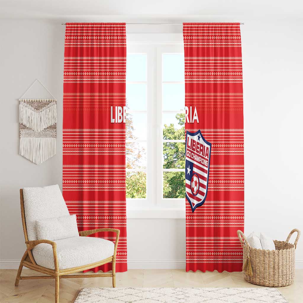 Liberia Football Window Curtain Women Red Jersey - Wonder Print Shop