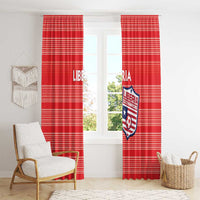 Liberia Football Window Curtain Women Red Jersey - Wonder Print Shop