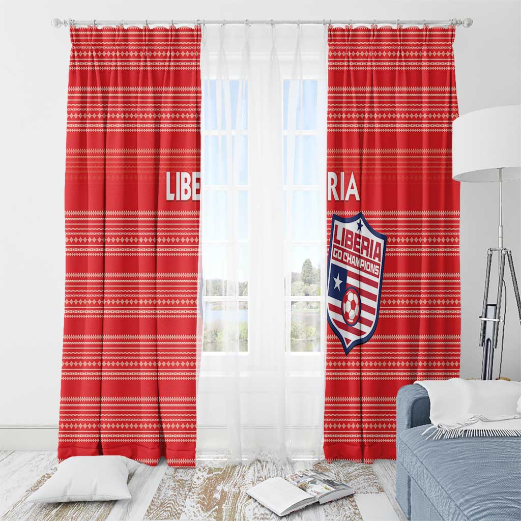 Liberia Football Window Curtain Women Red Jersey - Wonder Print Shop