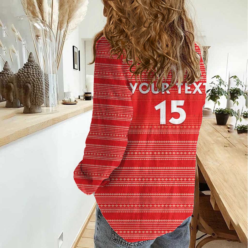 Custom Liberia Football Women Casual Shirt Women Red Jersey - Wonder Print Shop
