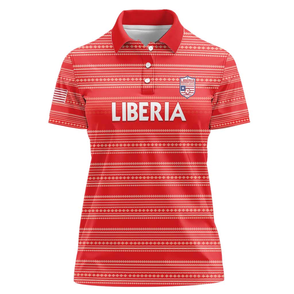 Custom Liberia Football Women Polo Shirt Women Red Jersey - Wonder Print Shop