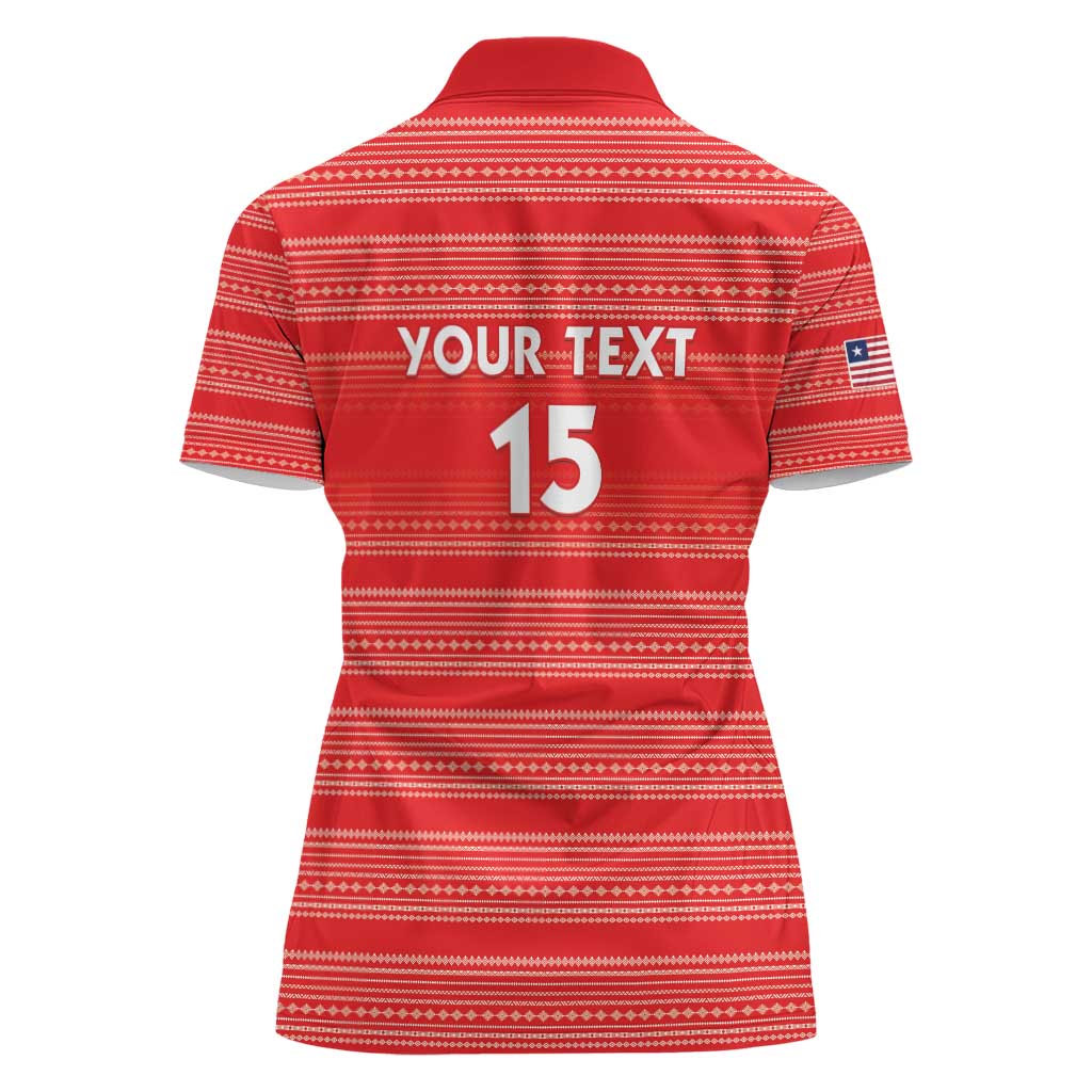 Custom Liberia Football Women Polo Shirt Women Red Jersey - Wonder Print Shop