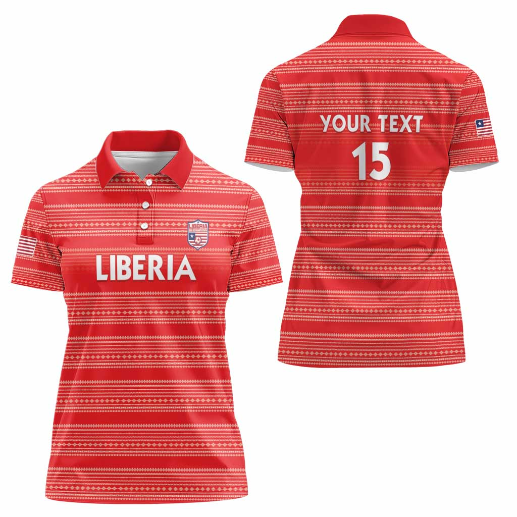 Custom Liberia Football Women Polo Shirt Women Red Jersey - Wonder Print Shop