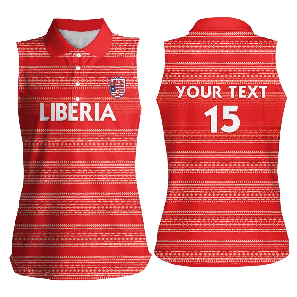 Custom Liberia Football Women Sleeveless Polo Shirt Women Red Jersey - Wonder Print Shop