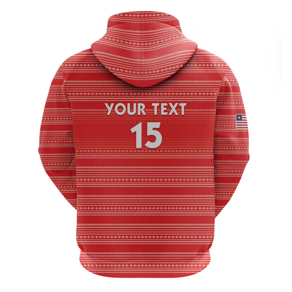 Custom Liberia Football Zip Hoodie Women Red Jersey - Wonder Print Shop