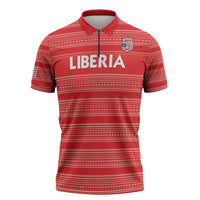 Custom Liberia Football Zipper Polo Shirt Women Red Jersey - Wonder Print Shop