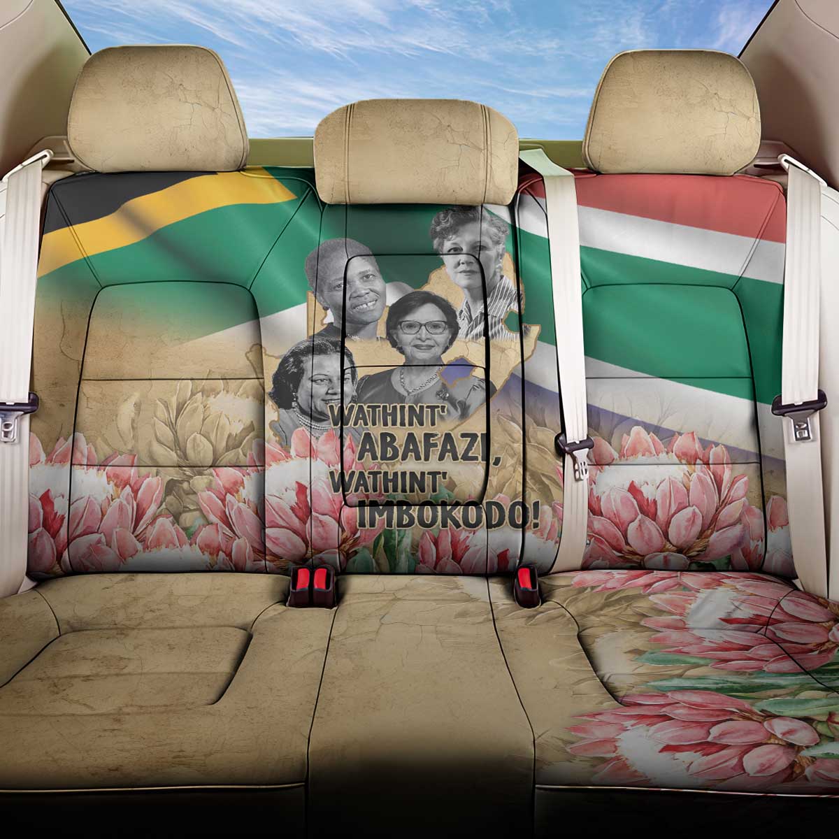 South African Women Mobilisation Back Car Seat Cover Wathint Abafazi Wathint Imbokodo - Wonder Print Shop