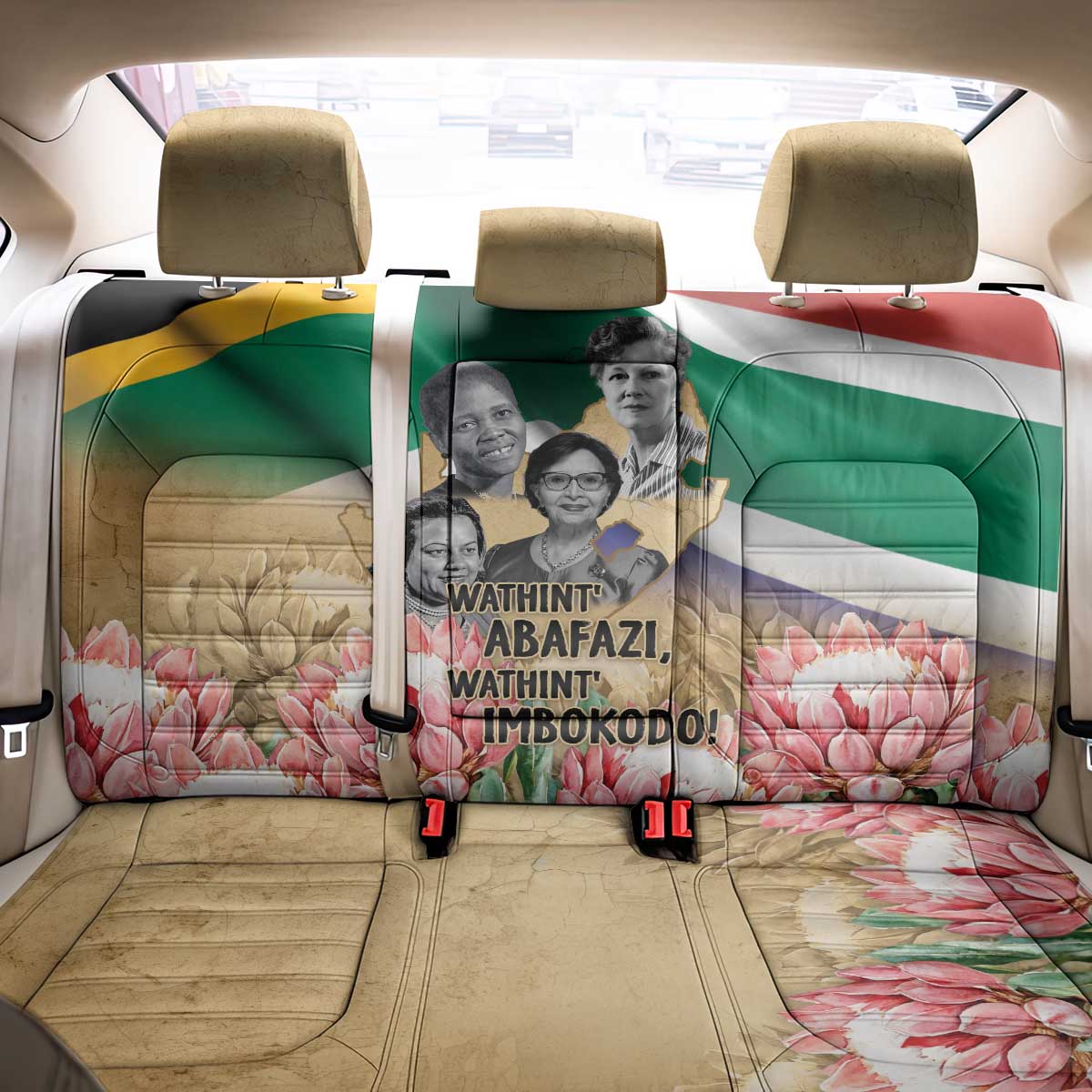 South African Women Mobilisation Back Car Seat Cover Wathint Abafazi Wathint Imbokodo - Wonder Print Shop