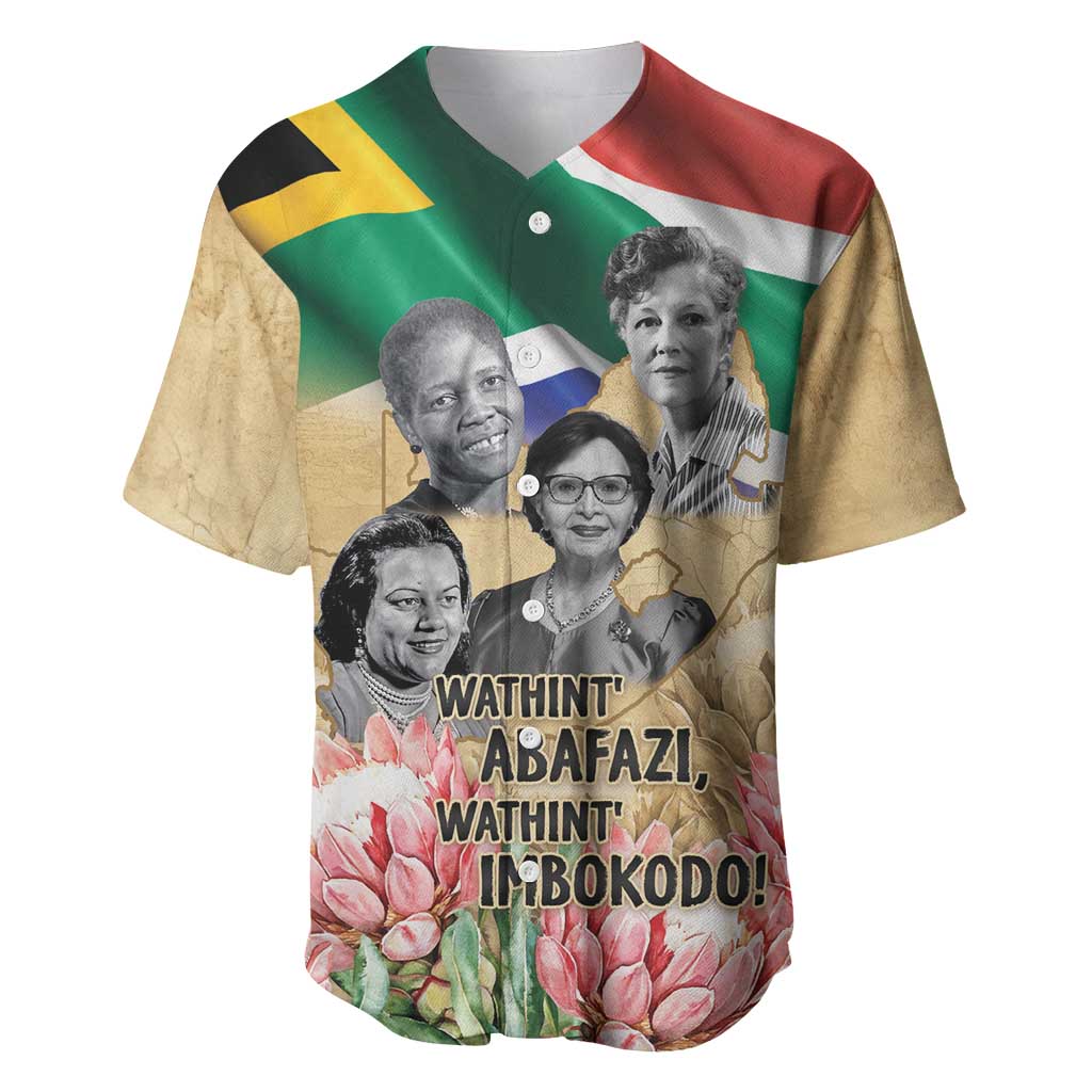 South African Women Mobilisation Baseball Jersey Wathint Abafazi Wathint Imbokodo - Wonder Print Shop
