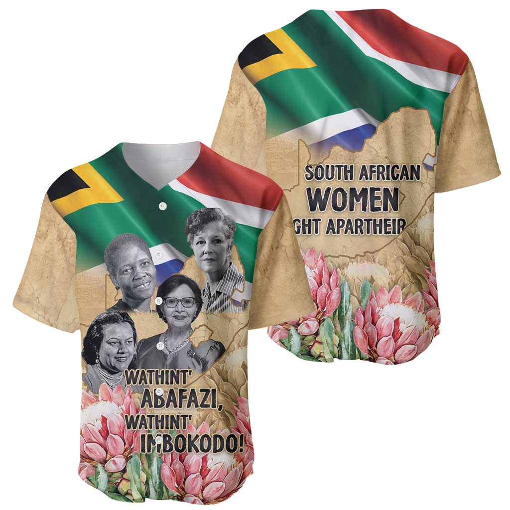 South African Women Mobilisation Baseball Jersey Wathint Abafazi Wathint Imbokodo - Wonder Print Shop