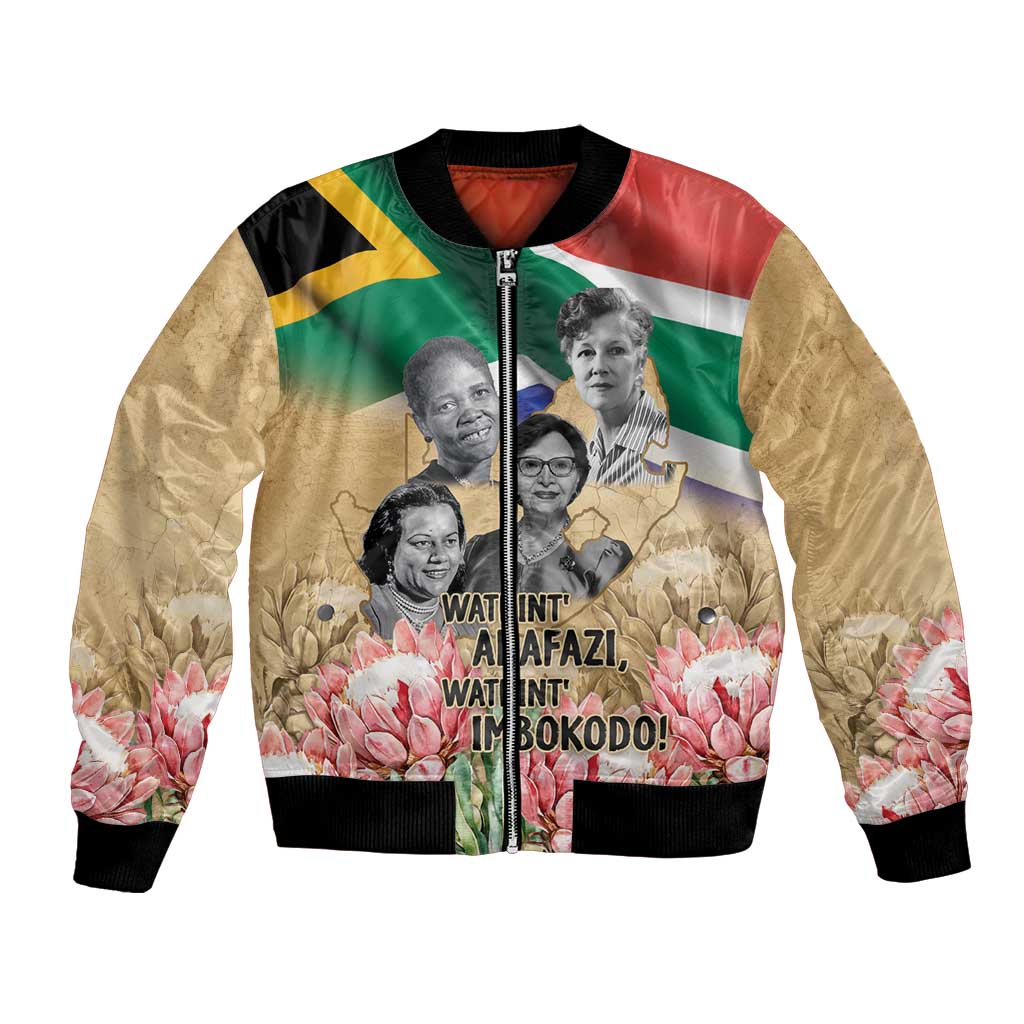 South African Women Mobilisation Bomber Jacket Wathint Abafazi Wathint Imbokodo - Wonder Print Shop