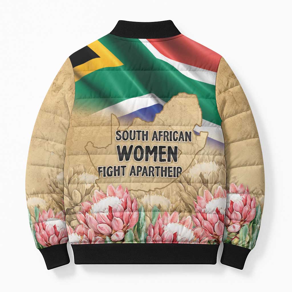 South African Women Mobilisation Bomber Puffer Jacket Wathint Abafazi Wathint Imbokodo - Wonder Print Shop