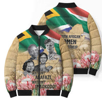 South African Women Mobilisation Bomber Puffer Jacket Wathint Abafazi Wathint Imbokodo - Wonder Print Shop