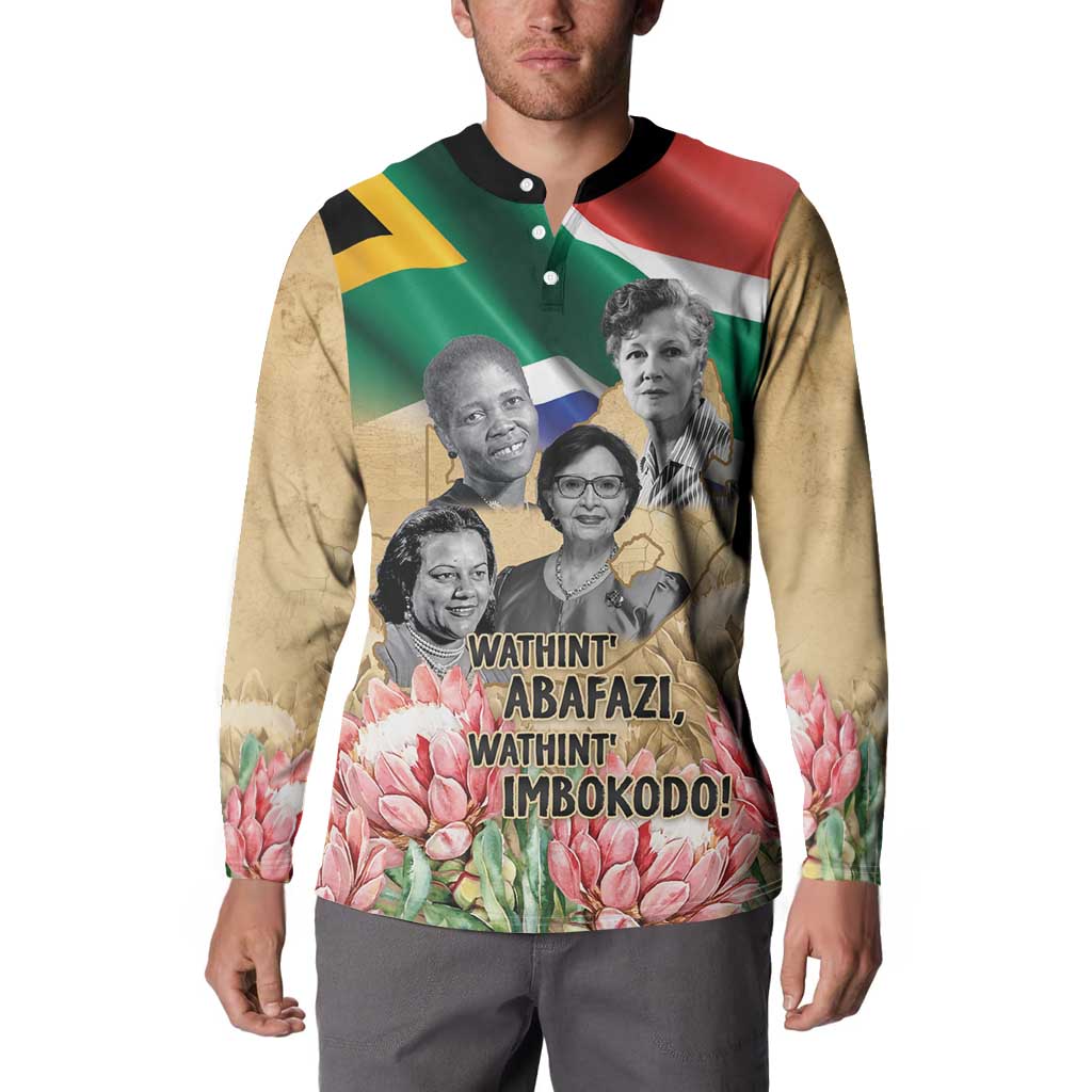 South African Women Mobilisation Button Sweatshirt Wathint Abafazi Wathint Imbokodo - Wonder Print Shop