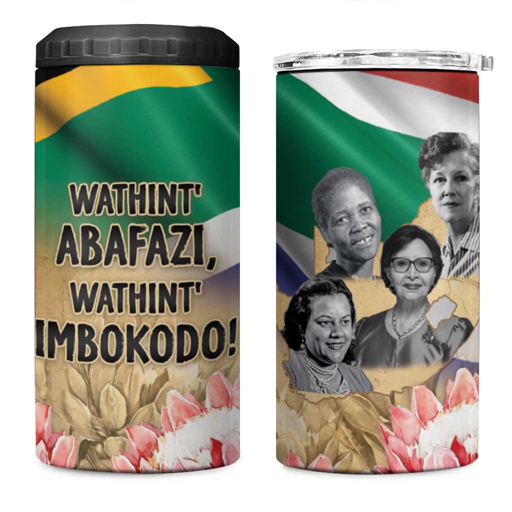 South African Women Mobilisation 4 in 1 Can Cooler Tumbler Wathint Abafazi Wathint Imbokodo - Wonder Print Shop