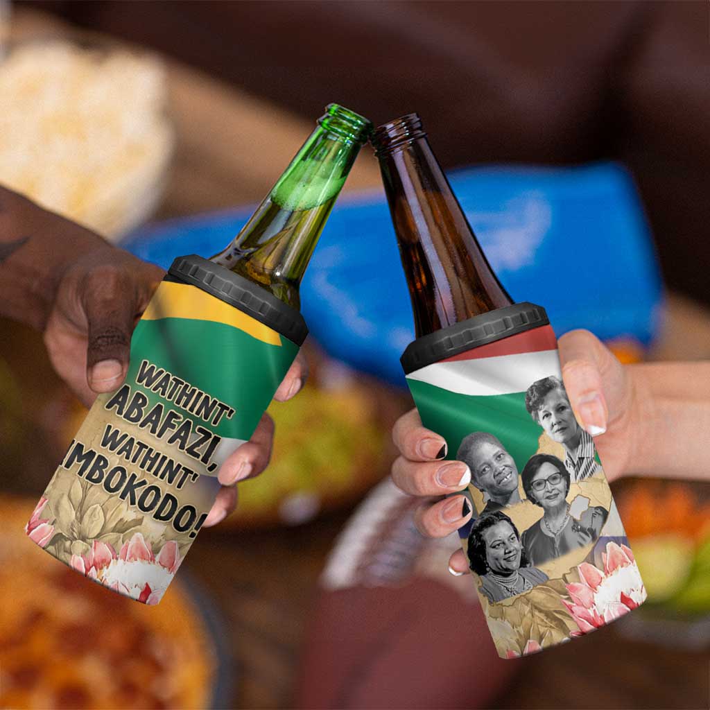 South African Women Mobilisation 4 in 1 Can Cooler Tumbler Wathint Abafazi Wathint Imbokodo - Wonder Print Shop
