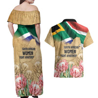 South African Women Mobilisation Couples Matching Off Shoulder Maxi Dress and Hawaiian Shirt Wathint Abafazi Wathint Imbokodo - Wonder Print Shop