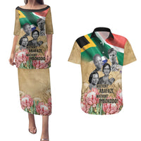 South African Women Mobilisation Couples Matching Puletasi and Hawaiian Shirt Wathint Abafazi Wathint Imbokodo - Wonder Print Shop