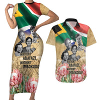 South African Women Mobilisation Couples Matching Short Sleeve Bodycon Dress and Hawaiian Shirt Wathint Abafazi Wathint Imbokodo - Wonder Print Shop