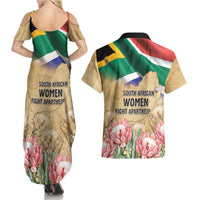 South African Women Mobilisation Couples Matching Summer Maxi Dress and Hawaiian Shirt Wathint Abafazi Wathint Imbokodo - Wonder Print Shop
