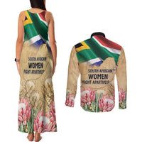 South African Women Mobilisation Couples Matching Tank Maxi Dress and Long Sleeve Button Shirt Wathint Abafazi Wathint Imbokodo - Wonder Print Shop