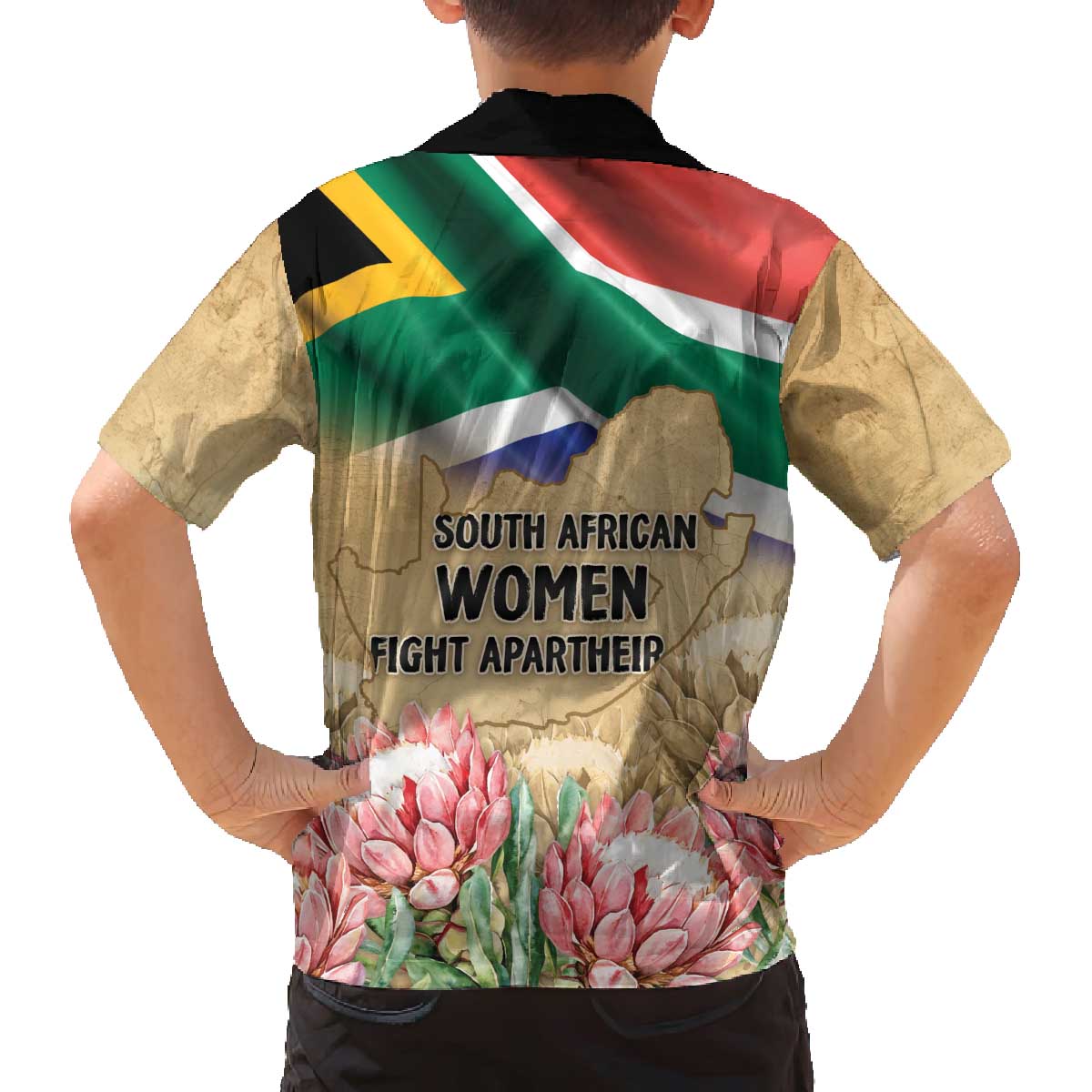 South African Women Mobilisation Family Matching Off The Shoulder Long Sleeve Dress and Hawaiian Shirt Wathint Abafazi Wathint Imbokodo - Wonder Print Shop