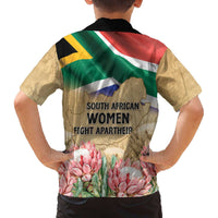 South African Women Mobilisation Family Matching Off The Shoulder Long Sleeve Dress and Hawaiian Shirt Wathint Abafazi Wathint Imbokodo - Wonder Print Shop