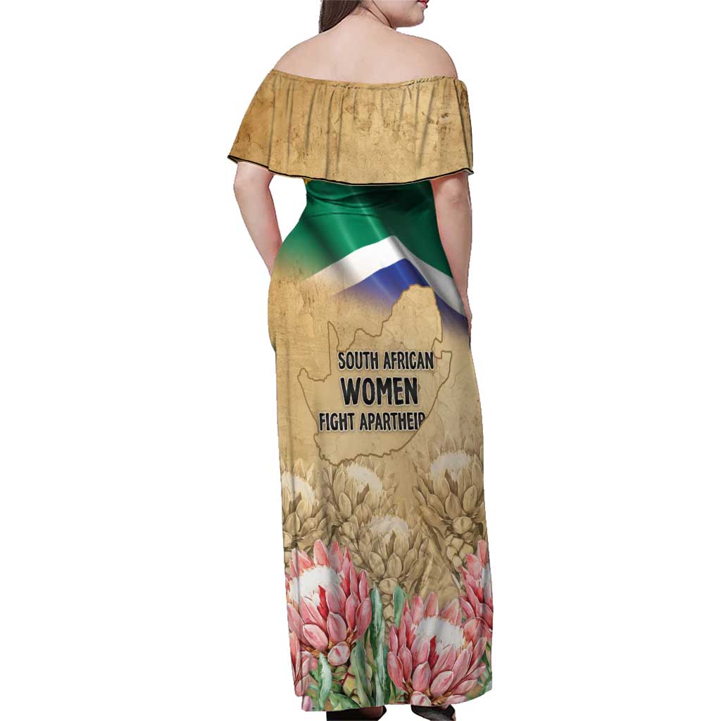 South African Women Mobilisation Family Matching Off Shoulder Maxi Dress and Hawaiian Shirt Wathint Abafazi Wathint Imbokodo - Wonder Print Shop
