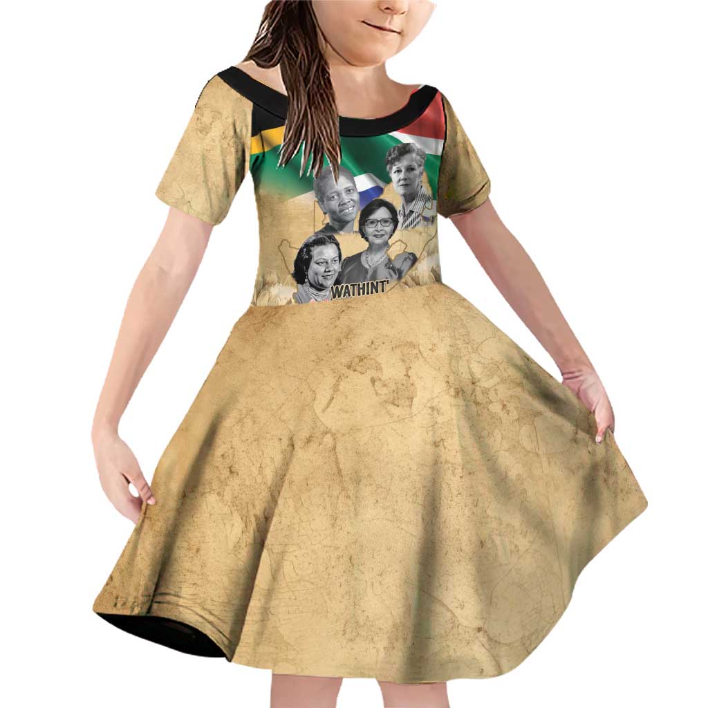 South African Women Mobilisation Family Matching Off Shoulder Short Dress and Hawaiian Shirt Wathint Abafazi Wathint Imbokodo - Wonder Print Shop