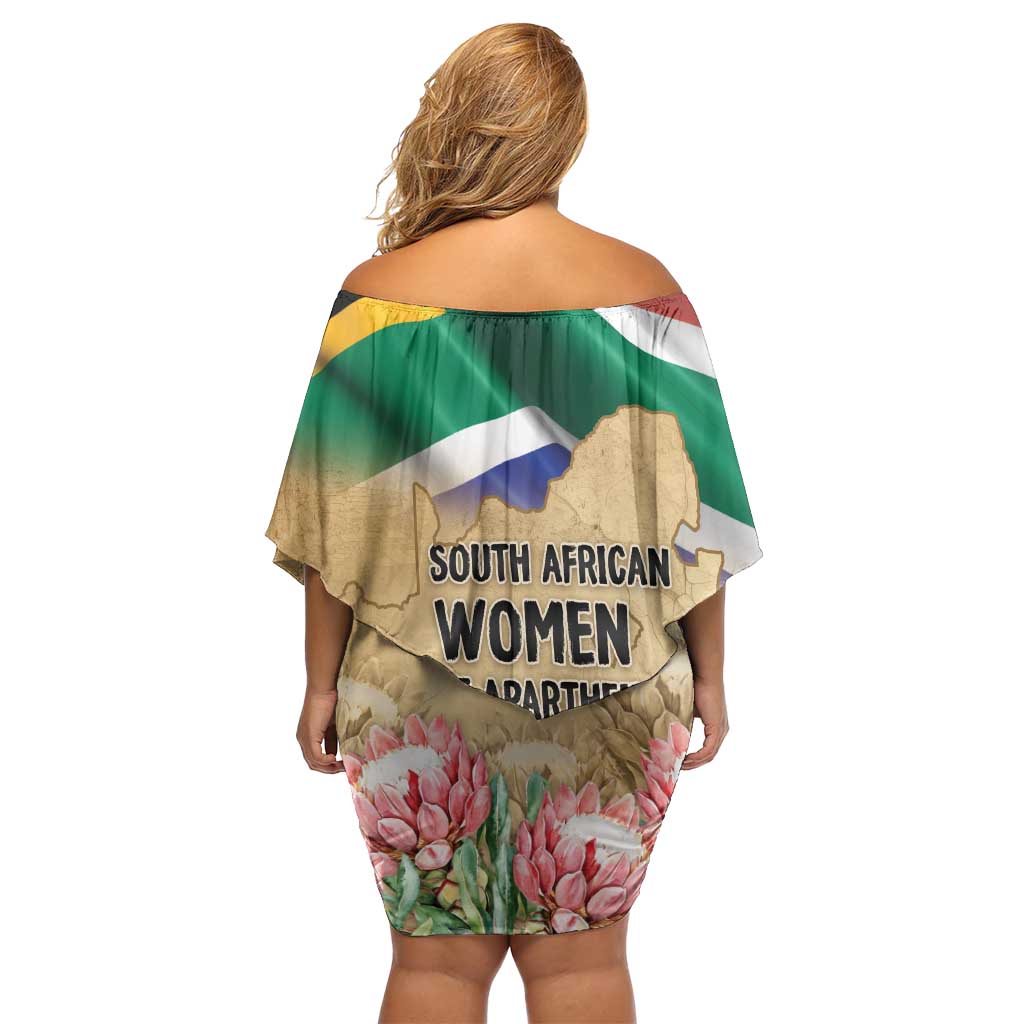 South African Women Mobilisation Family Matching Off Shoulder Short Dress and Hawaiian Shirt Wathint Abafazi Wathint Imbokodo - Wonder Print Shop