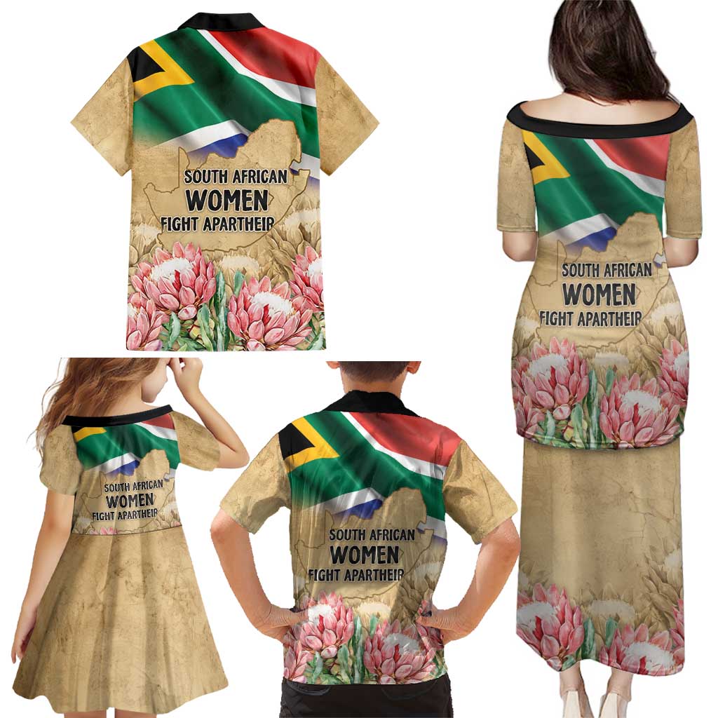 South African Women Mobilisation Family Matching Puletasi and Hawaiian Shirt Wathint Abafazi Wathint Imbokodo - Wonder Print Shop