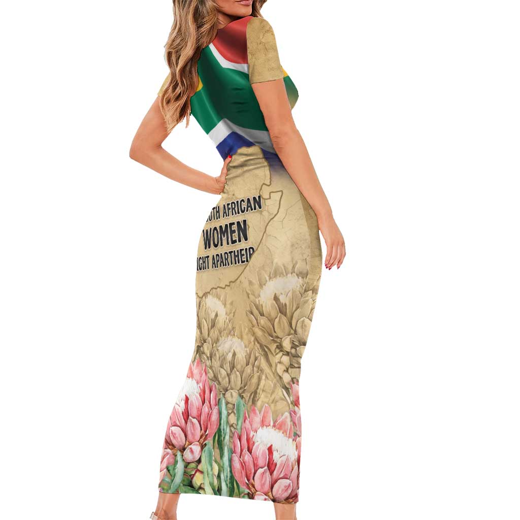 South African Women Mobilisation Family Matching Short Sleeve Bodycon Dress and Hawaiian Shirt Wathint Abafazi Wathint Imbokodo - Wonder Print Shop