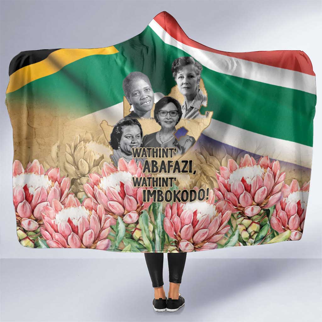 South African Women Mobilisation Hooded Blanket Wathint Abafazi Wathint Imbokodo - Wonder Print Shop