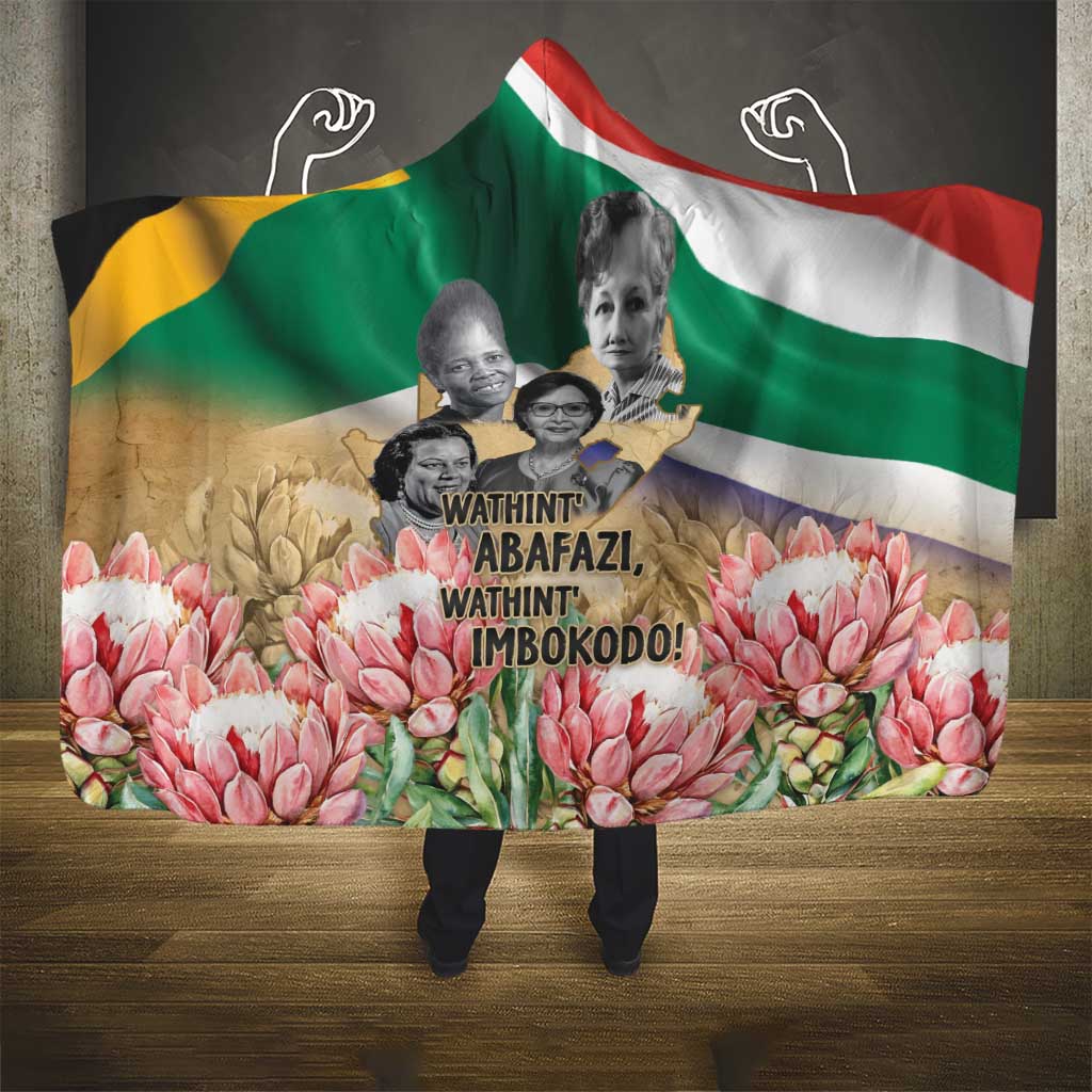 South African Women Mobilisation Hooded Blanket Wathint Abafazi Wathint Imbokodo - Wonder Print Shop