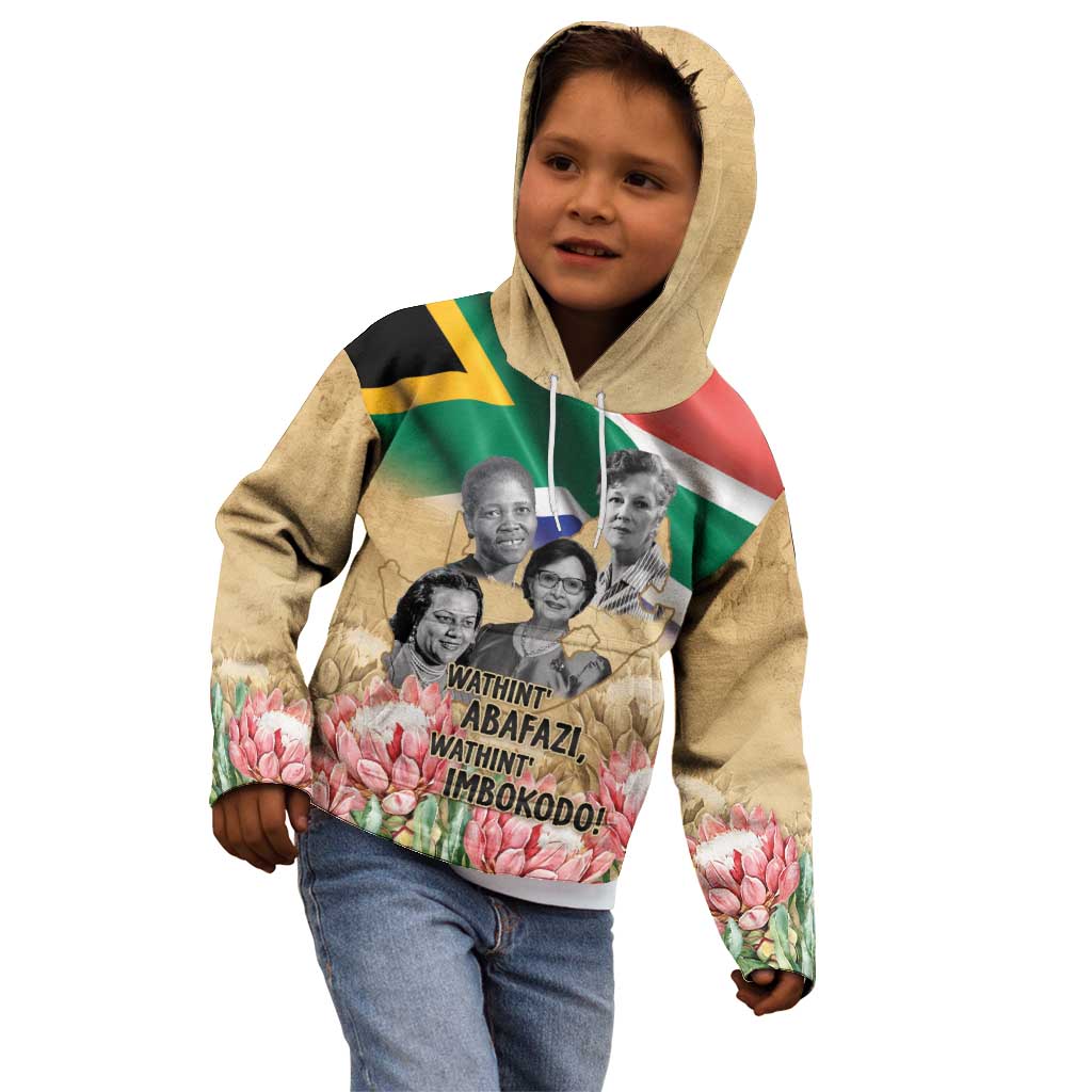 South African Women Mobilisation Kid Hoodie Wathint Abafazi Wathint Imbokodo - Wonder Print Shop