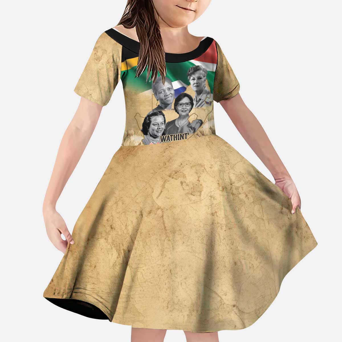 South African Women Mobilisation Kid Short Sleeve Dress Wathint Abafazi Wathint Imbokodo - Wonder Print Shop