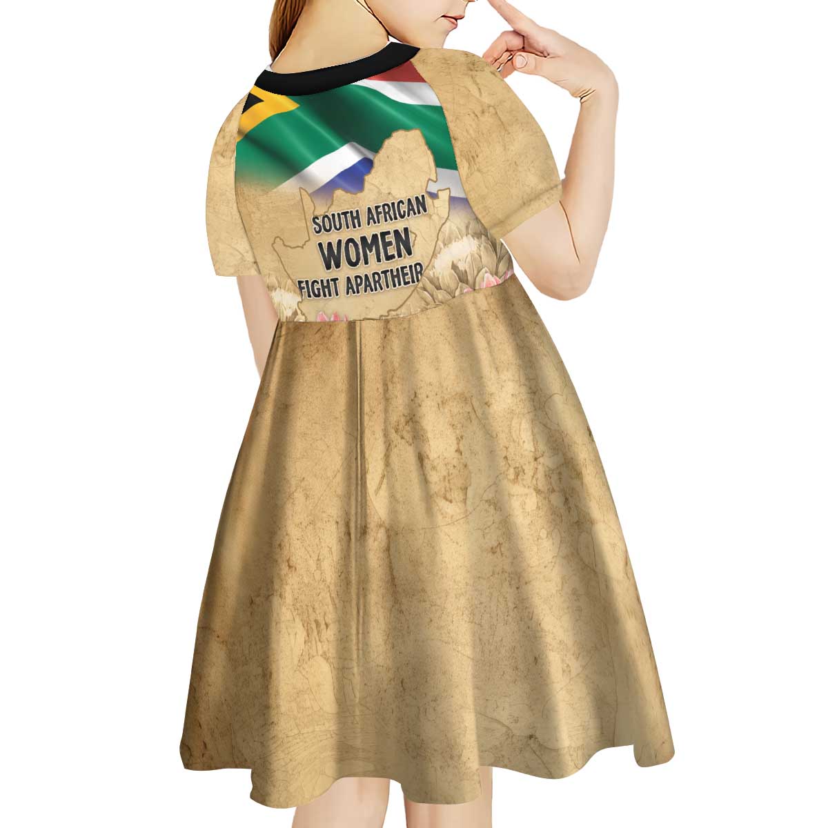 South African Women Mobilisation Kid Short Sleeve Dress Wathint Abafazi Wathint Imbokodo - Wonder Print Shop