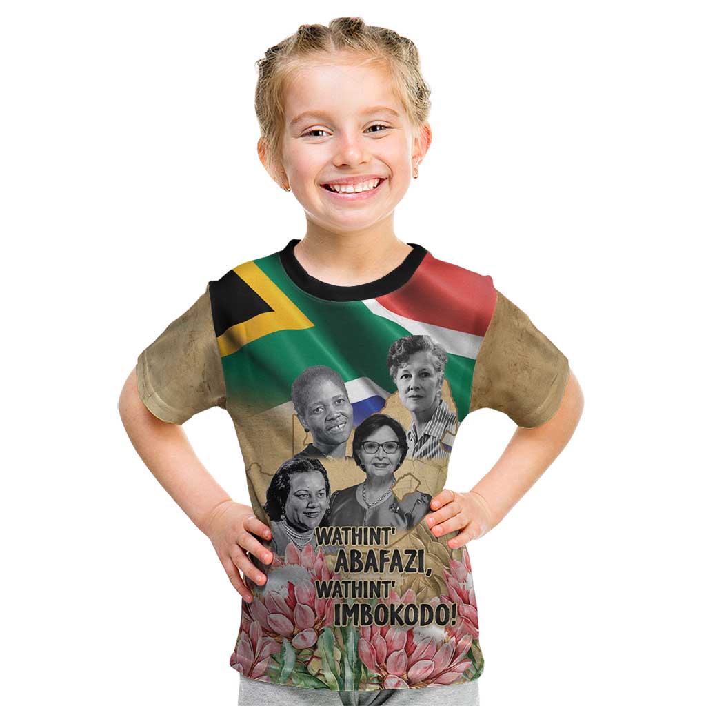 South African Women Mobilisation Kid T Shirt Wathint Abafazi Wathint Imbokodo - Wonder Print Shop